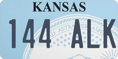 KS license plate 144ALK