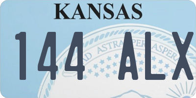KS license plate 144ALX