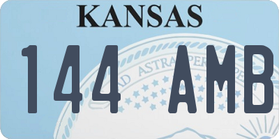 KS license plate 144AMB