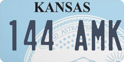 KS license plate 144AMK
