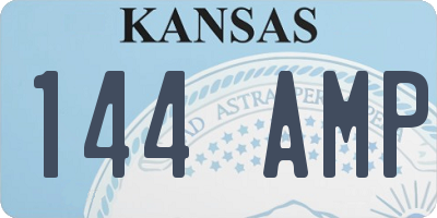 KS license plate 144AMP