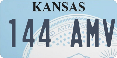 KS license plate 144AMV