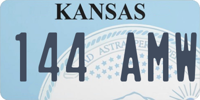 KS license plate 144AMW