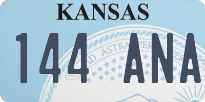 KS license plate 144ANA