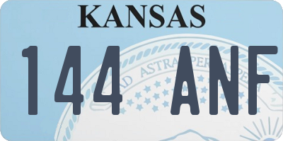 KS license plate 144ANF