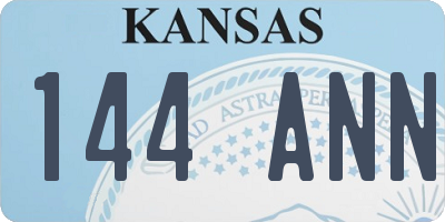KS license plate 144ANN