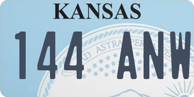 KS license plate 144ANW