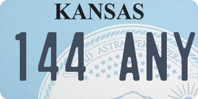KS license plate 144ANY
