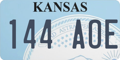 KS license plate 144AOE