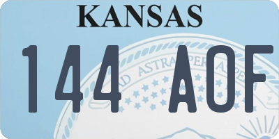 KS license plate 144AOF