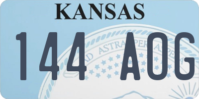 KS license plate 144AOG