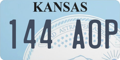 KS license plate 144AOP