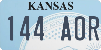 KS license plate 144AOR