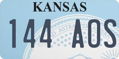 KS license plate 144AOS