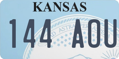 KS license plate 144AOU