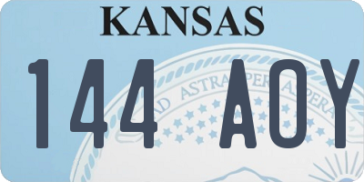 KS license plate 144AOY