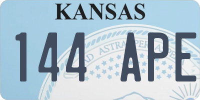 KS license plate 144APE