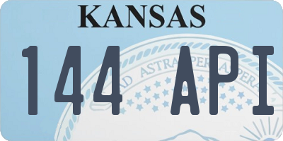 KS license plate 144API