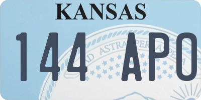 KS license plate 144APO