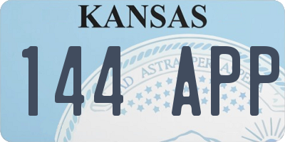 KS license plate 144APP