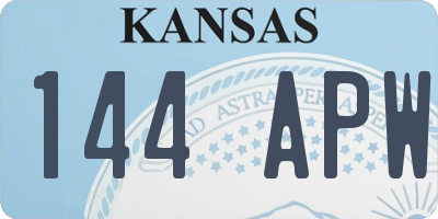KS license plate 144APW