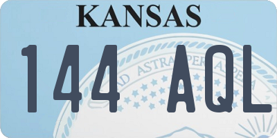 KS license plate 144AQL