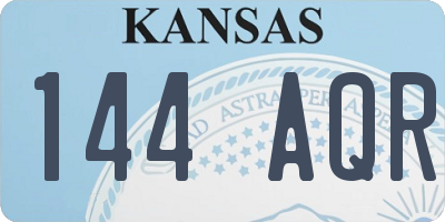 KS license plate 144AQR