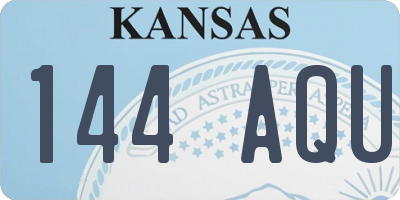 KS license plate 144AQU