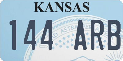 KS license plate 144ARB
