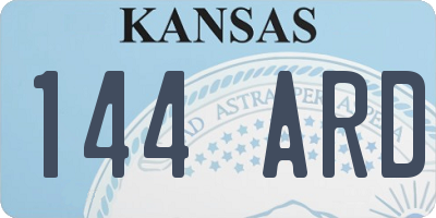 KS license plate 144ARD