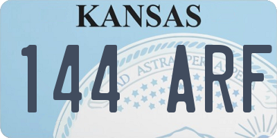 KS license plate 144ARF