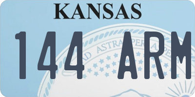 KS license plate 144ARM