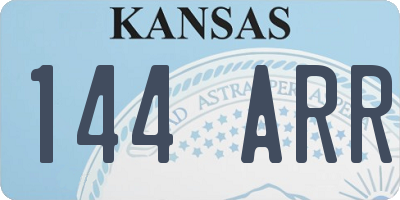 KS license plate 144ARR