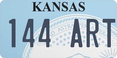 KS license plate 144ART