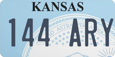 KS license plate 144ARY