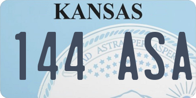 KS license plate 144ASA