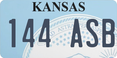 KS license plate 144ASB