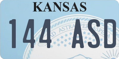 KS license plate 144ASD