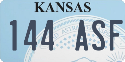 KS license plate 144ASF