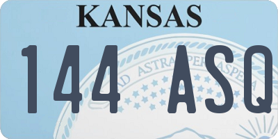 KS license plate 144ASQ