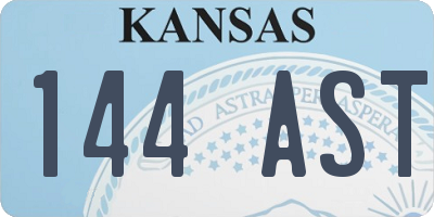 KS license plate 144AST