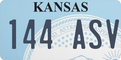 KS license plate 144ASV