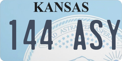 KS license plate 144ASY