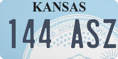 KS license plate 144ASZ