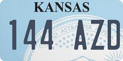 KS license plate 144AZD