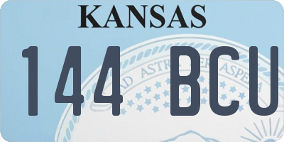 KS license plate 144BCU