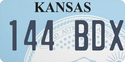 KS license plate 144BDX