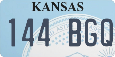 KS license plate 144BGQ