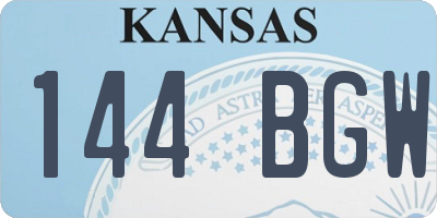 KS license plate 144BGW