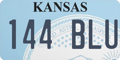 KS license plate 144BLU